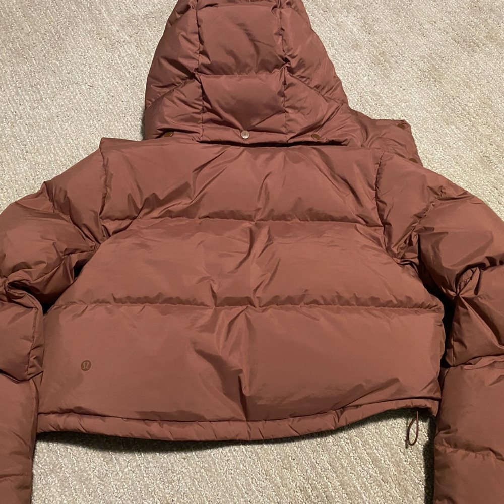 Lululemon wunderpuff super cropped Puffer Jacket brown
